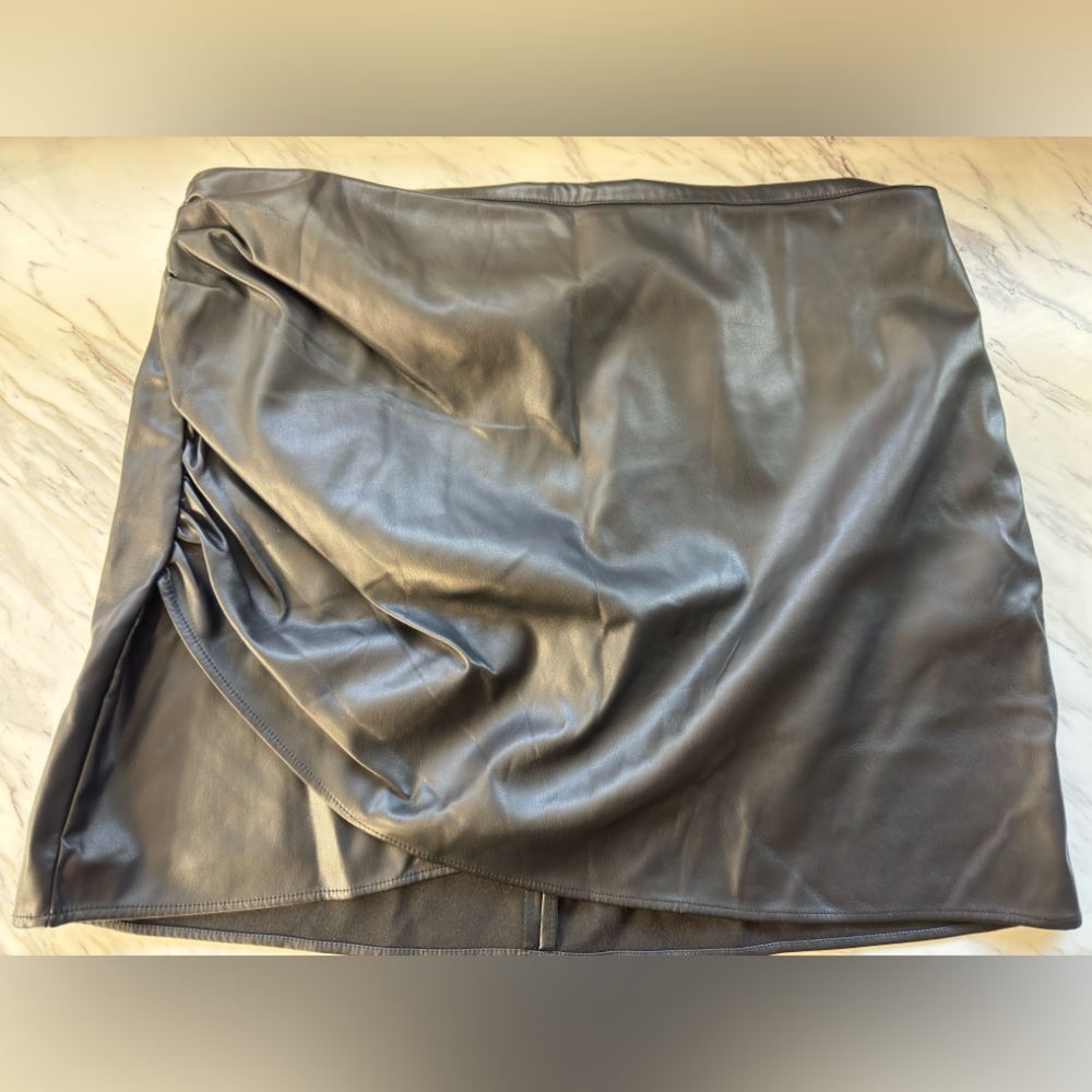 Cider Black Faux Leather Skirt